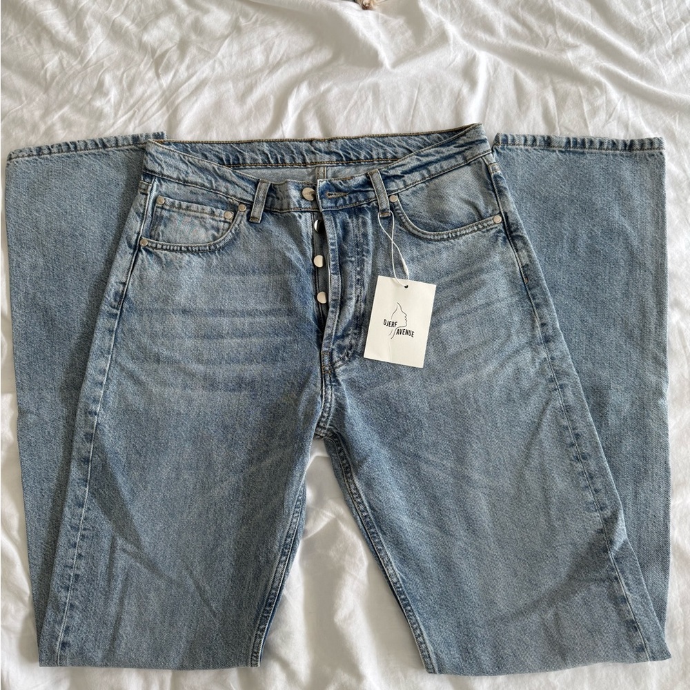 Djerf Avenue RELAXED JEANS WASHED BLUE - TALL